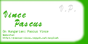 vince pascus business card